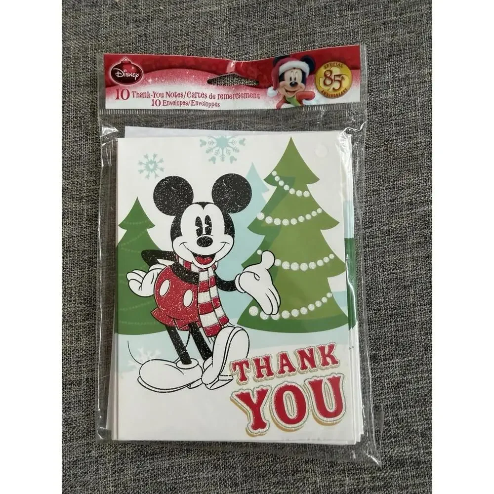 Disney Mickey Mouse Christmas Thank You Cards And Envelopes 10 Count Sealed